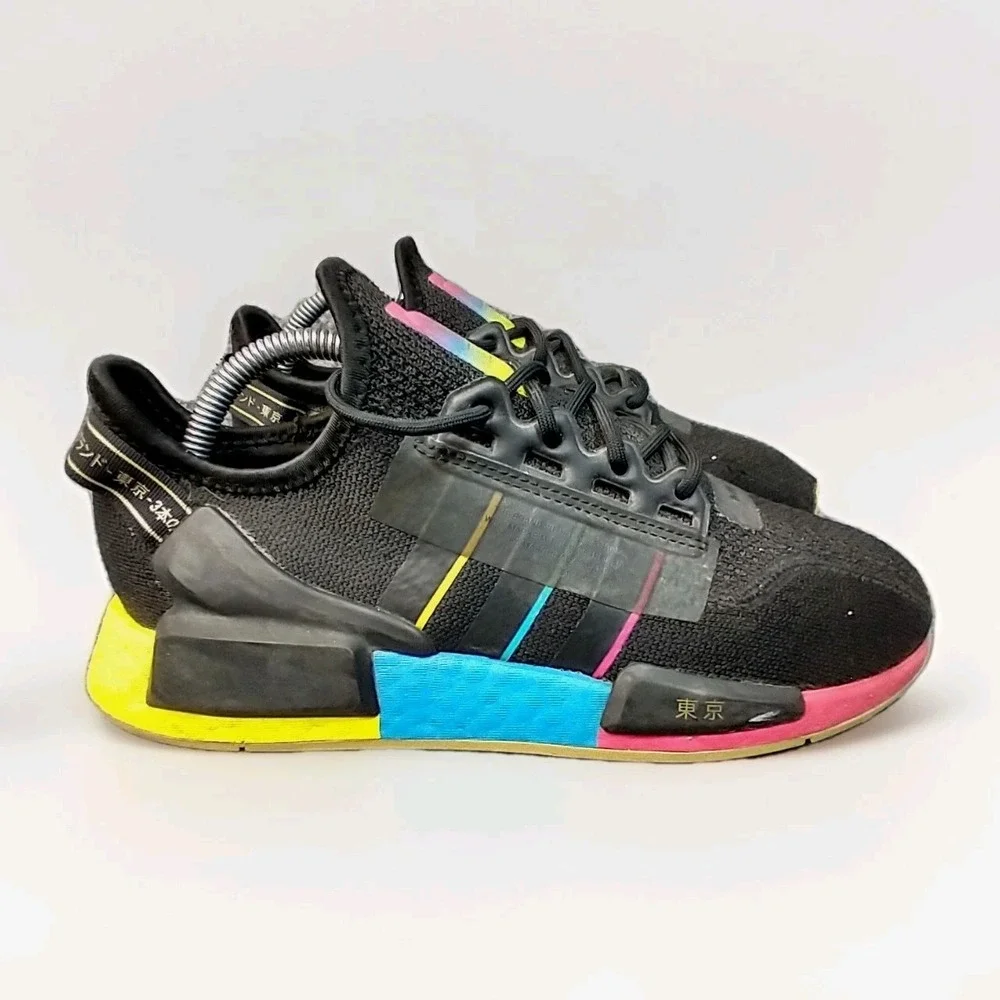 Adidas NMD R1 V2 Tokyo Nights Black Sneakers Adult Men's Size 7‎ Multi EUC
